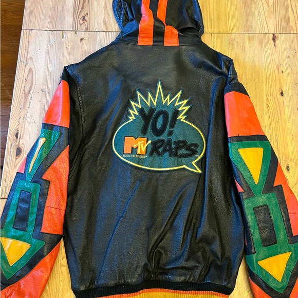 Vintage MTV Yo MTV Raps! Men's Black Leather Jacket (1992), Excellent Condition! - Picture 2 of 5